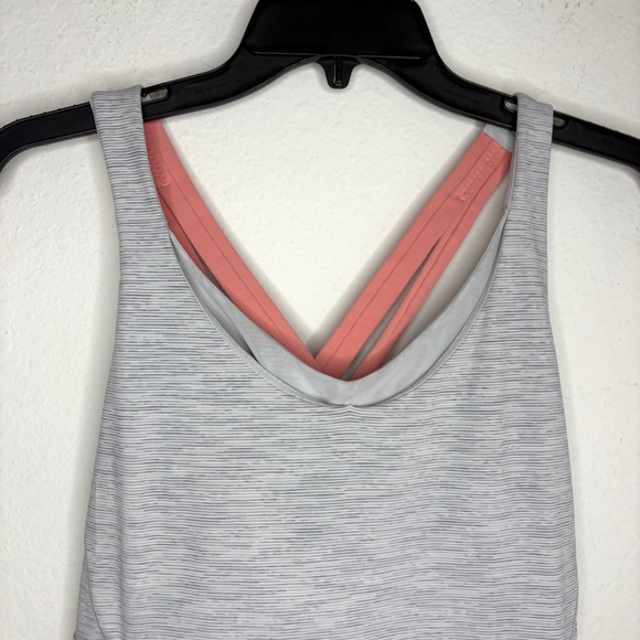 Lululemon Stash N Run Tank Gray and Coral Size 12 Athletic - Picture 3 of 10